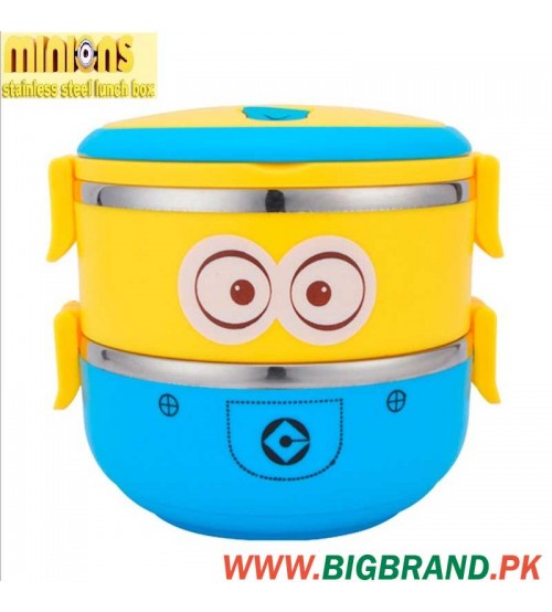 Two Layers Minion Metal Lunch Box for Kids
